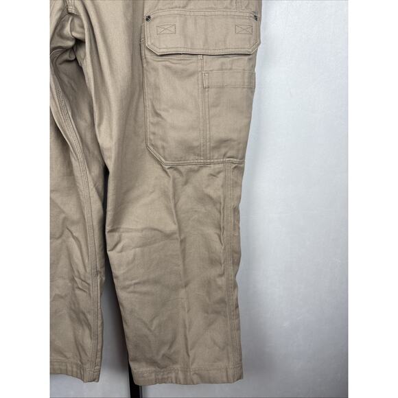 NEW Duluth Trading Fire Hose Relaxed Fit Cargo Work Pants Men 44x30 Khaki Cotton - Picture 5 of 12